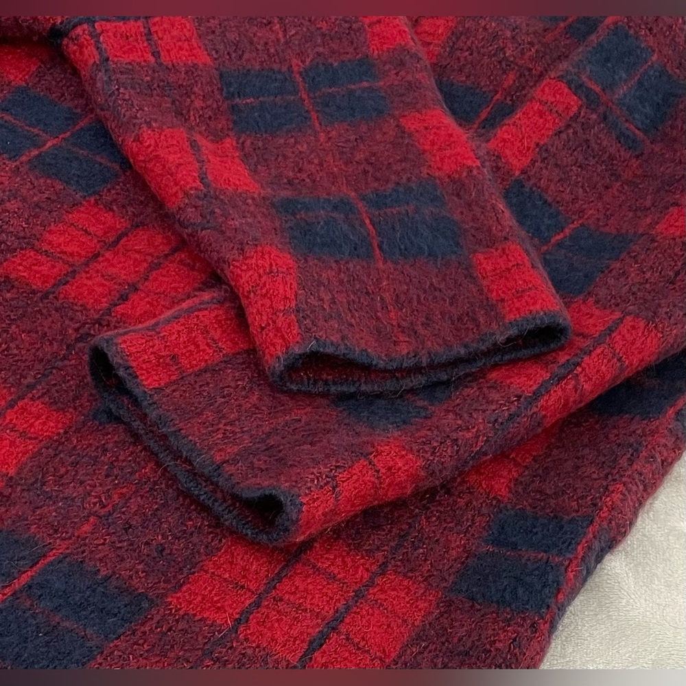 Gemelli Red & Black Plaid Cardigan Coat. Made in Italy. So Soft & Warm! Size L - Picture 13 of 13